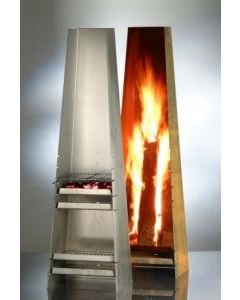 Feuersäule aus Stahlblech mit rostigem Überzug inkl. Grillrost